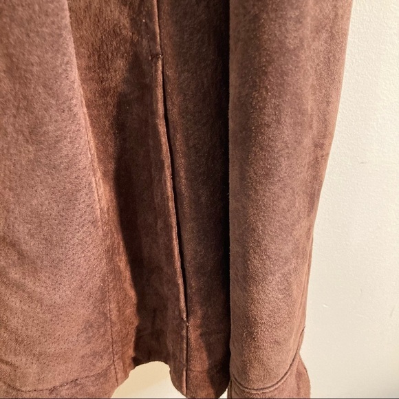 AMI Sz 1X Suede Leather Snap Closure Lined Classic Jacket - Picture 4 of 9